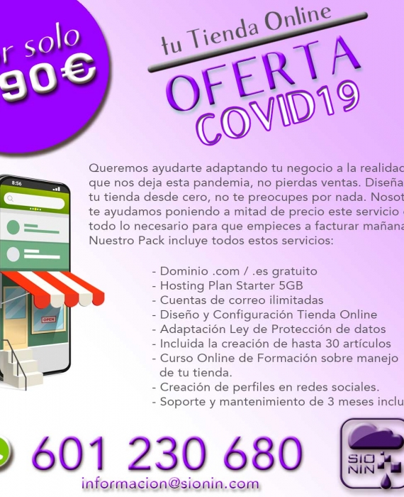 Oferta «Tu tienda online COVID19»